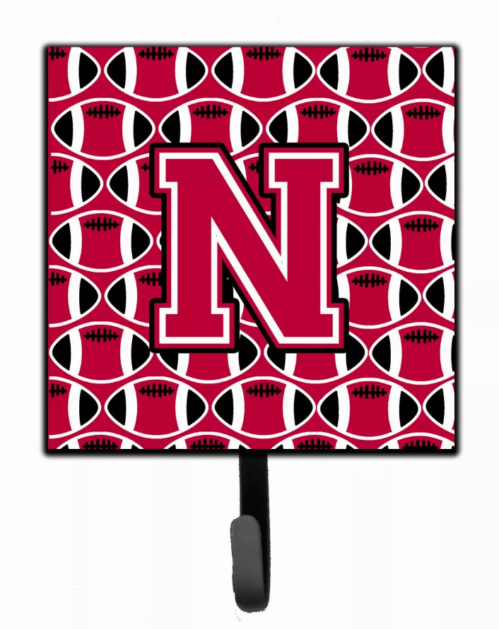 Letter Football Crimson and White Leash or Key Holder - S000213B001695P065959V014