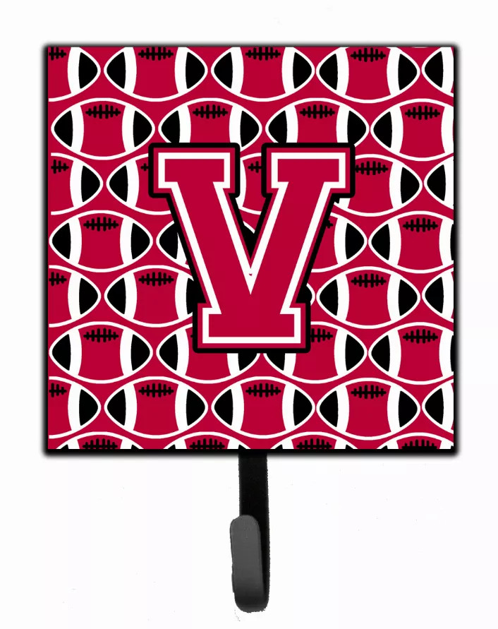Letter Football Crimson and White Leash or Key Holder - S000213B001695P065959V022