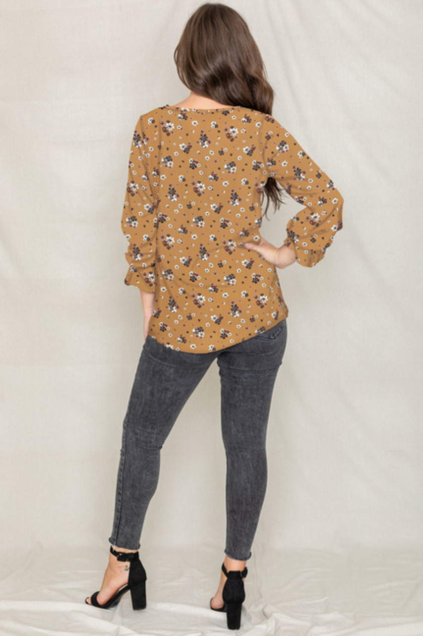Ditsy Floral Ruffle Cuff Tunic