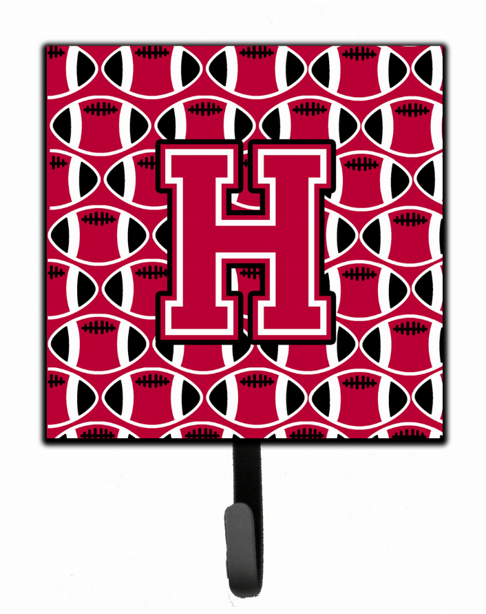 Letter Football Crimson and White Leash or Key Holder - S000213B001695P065959V008