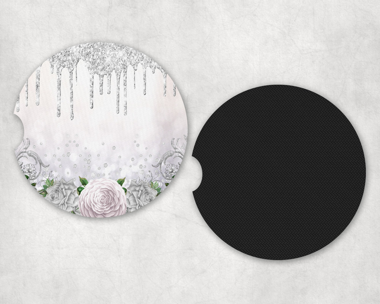 White Roses|Car Coaster Set