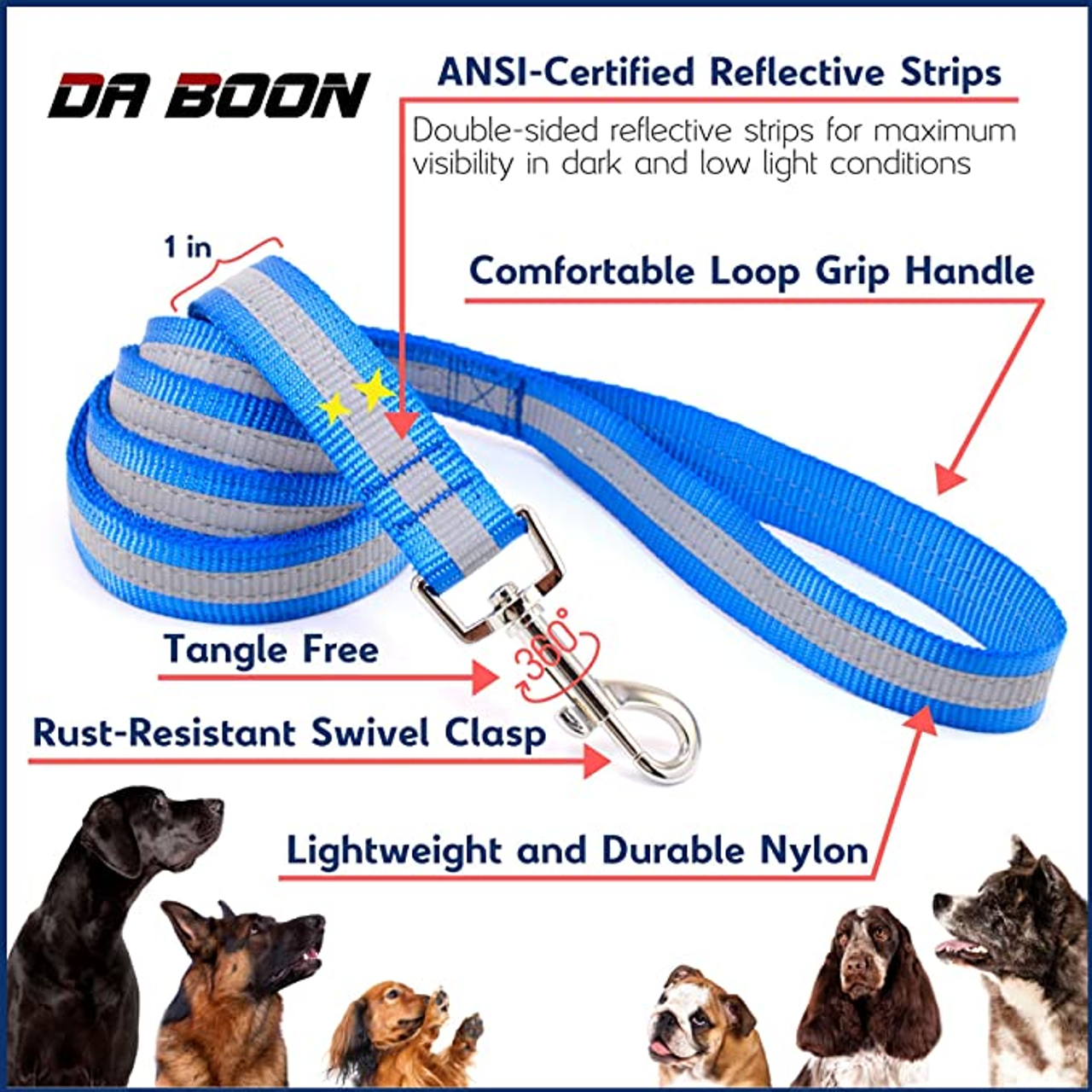 Da Boon Original Double-Sided Reflective Leash - S001347B001917P000001V004