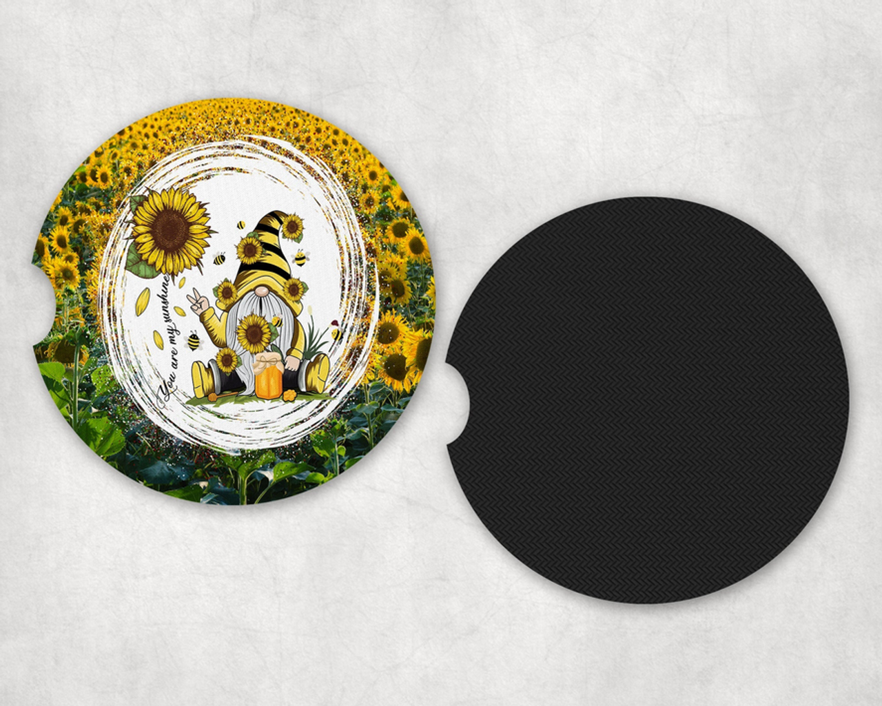 Sunflower Gnome|Car Coaster Set