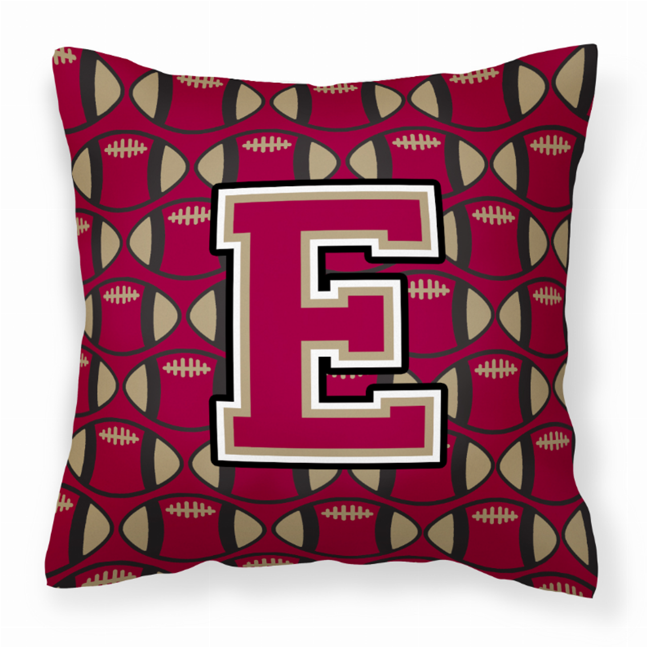 Monogram Letter Football Fabric Decorative Pillow - CJ1078-EPW1414