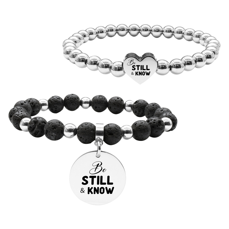 Pink Box 2 Piece Stackable Inspirational Bead Bracelets - S001536B002521P000057V070