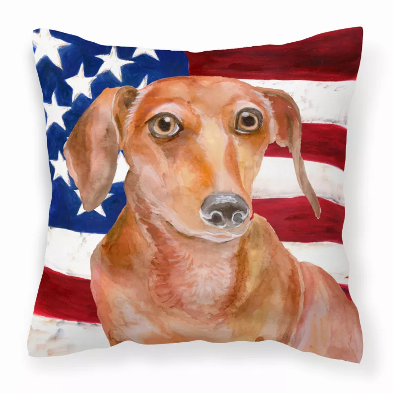 Patriotic With Dog Fabric Decorative Pillow - S000213B001695P114180V000