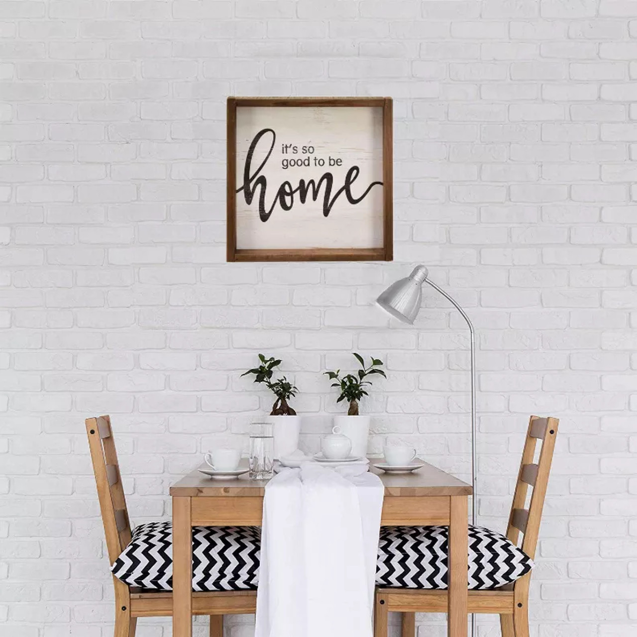 It's So Good to Be Home Vintage Wood Framed Wall Plaque- Decorative Wood Wall Hanging Sign for Home- Kitchen- Living Room- Rustic Farmhouse Decor- 11.8" W x 11.8" H