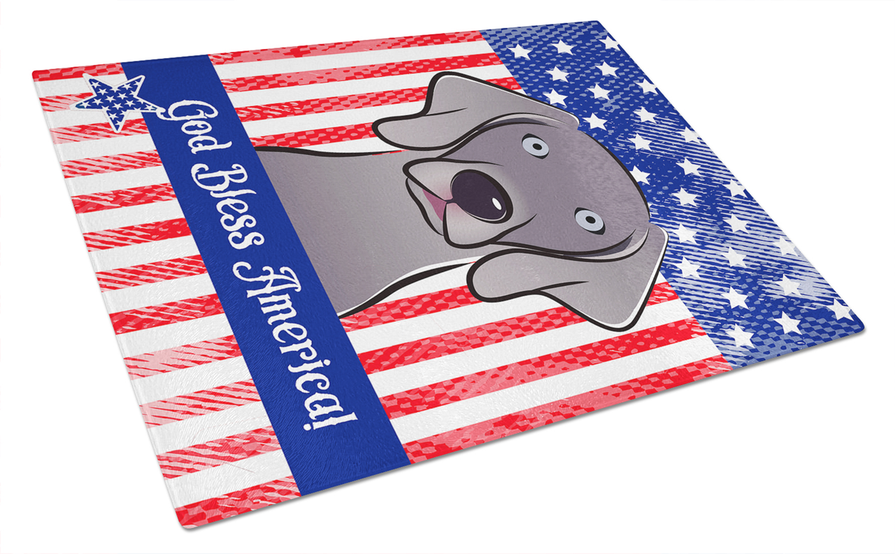American Flag Dog Print Glass Cutting Board Large - S000213B001695P040589V034