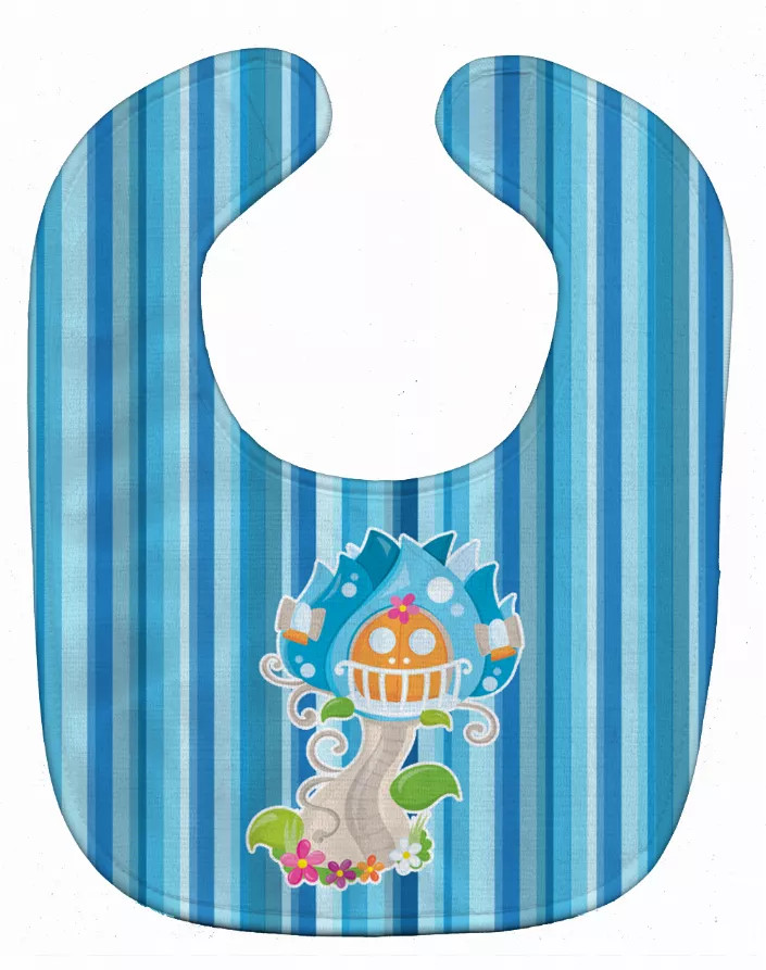 Fairy House Blue Stripes Baby Bib - S000213B001695P084504V002