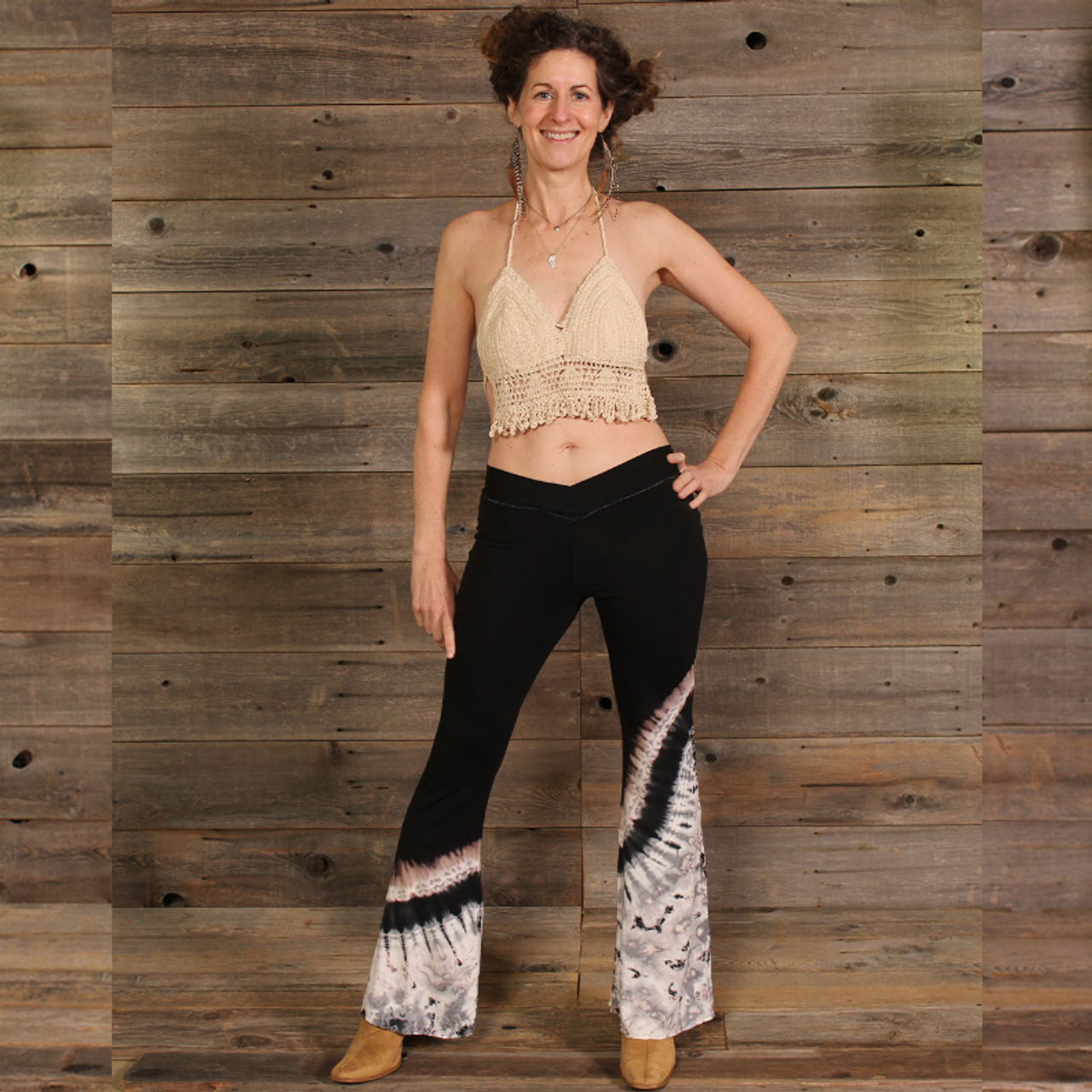 BETTY PANTS Rayon Spandex Bell Bottom Booty Pants Mudmee Tie Dye - S001496B001981P000297V006 BETTY PANTS Rayon Spandex Bell Bottom Booty Pants Mudmee Tie Dye - S001496B001981P000297V006