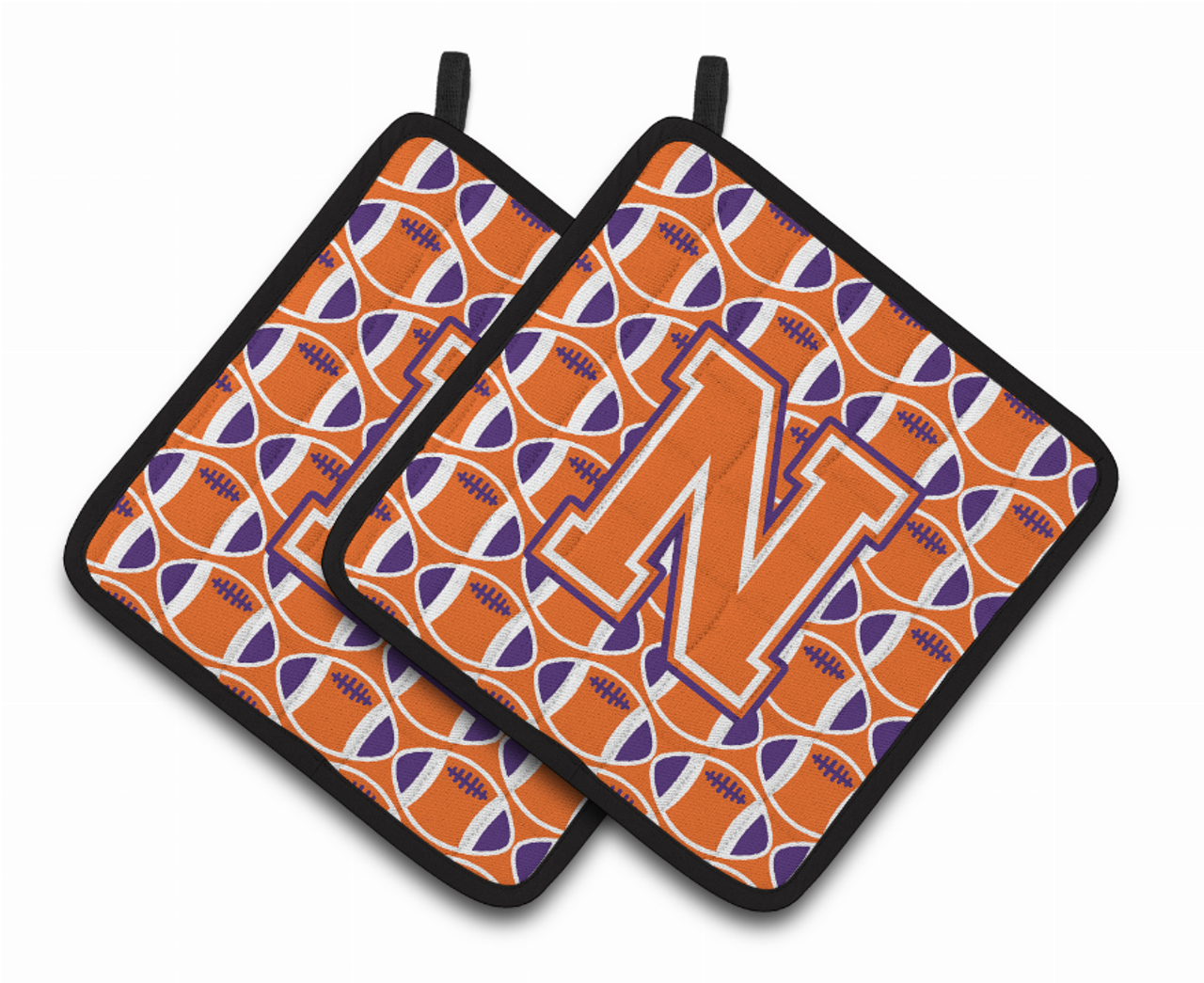 Monogram Football Pair of Pot Holders - S000213B001695P069329V162