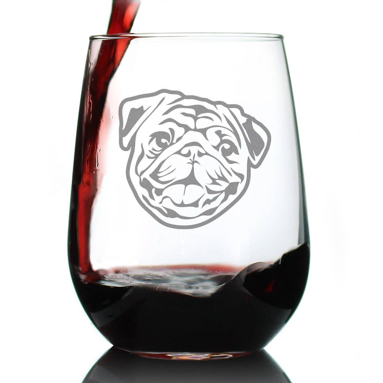 Pug Stemless Wine Glass - Pug Dog Gifts and Decor