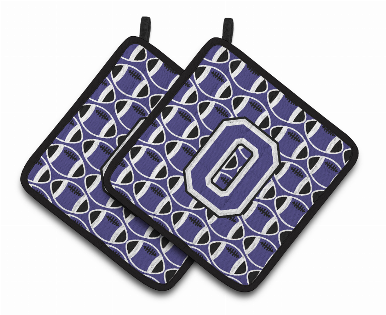 Monogram Football Pair of Pot Holders - CJ1068-OPTHD