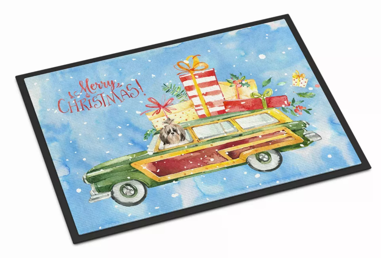 Christmas Dog in Car Mat - S000213B001695P116230V003