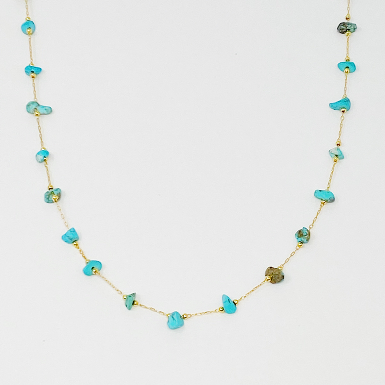 Precious Pebble Stone Necklace - Z1-1044-ZA0087-TURQUOISE