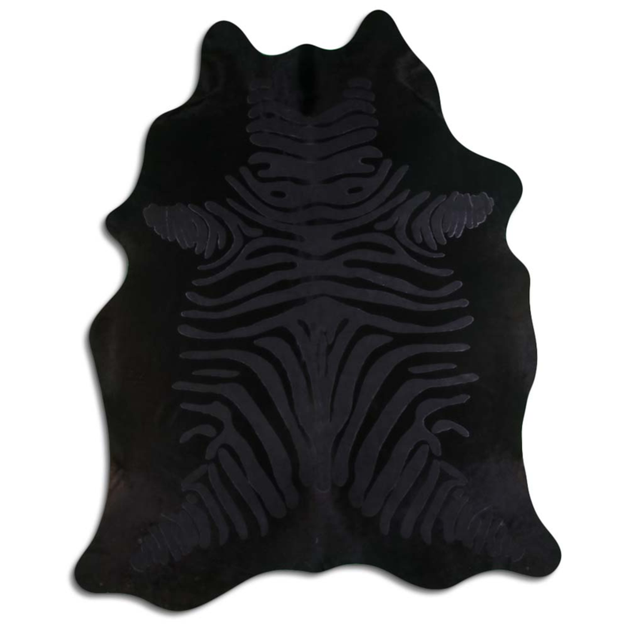 ACID WASHED HAIR ON COWHIDE ZEBRA DISTRESSED BLACK ON BLACK