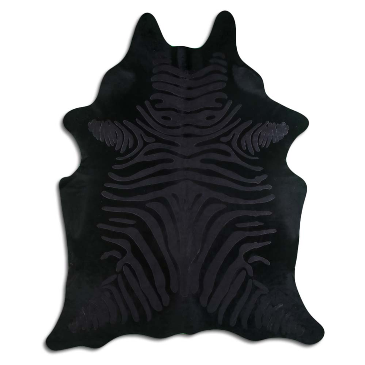 ACID WASHED HAIR ON COWHIDE ZEBRA DISTRESSED BLACK ON BLACK - CPDDZBLB3B-00128796