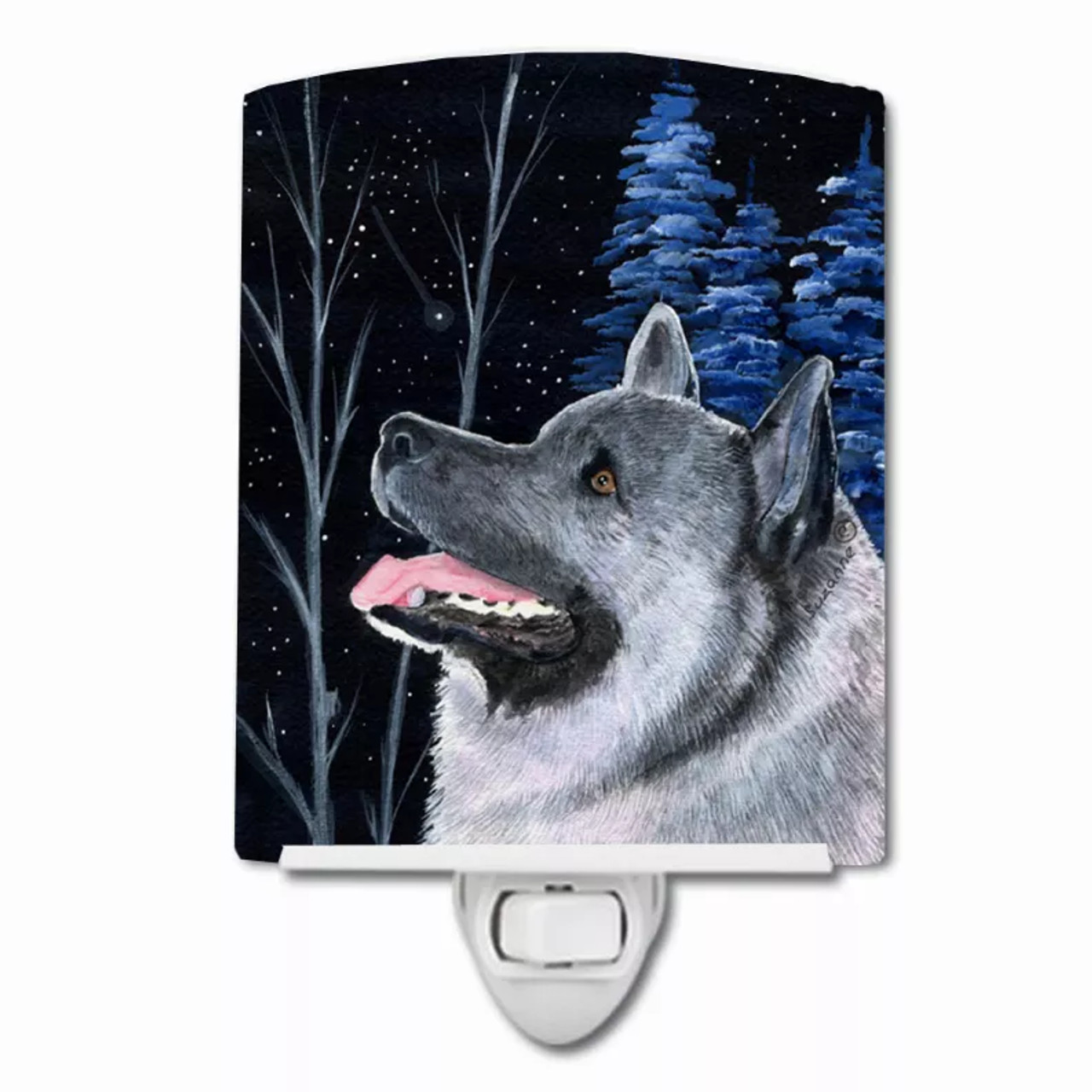 Starry Night Dog Art Ceramic Night Light - S000213B001695P103759V000