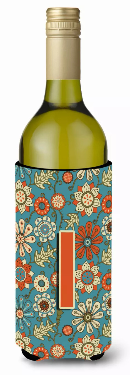 Monogram Letter Flowers Wine Bottle Hugger - CJ2012-ILITERK