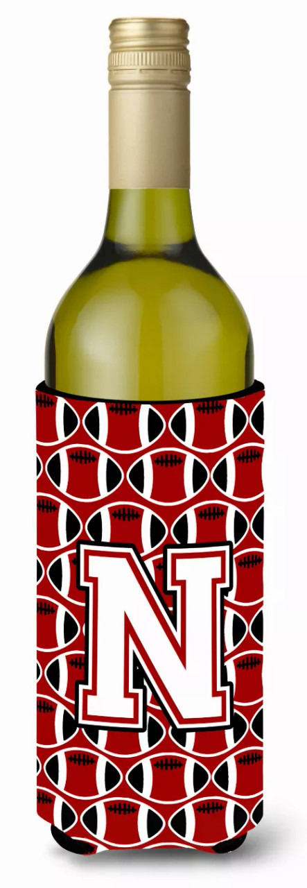 Monogram Letter Football Wine Bottle Hugger - CJ1082-NLITERK