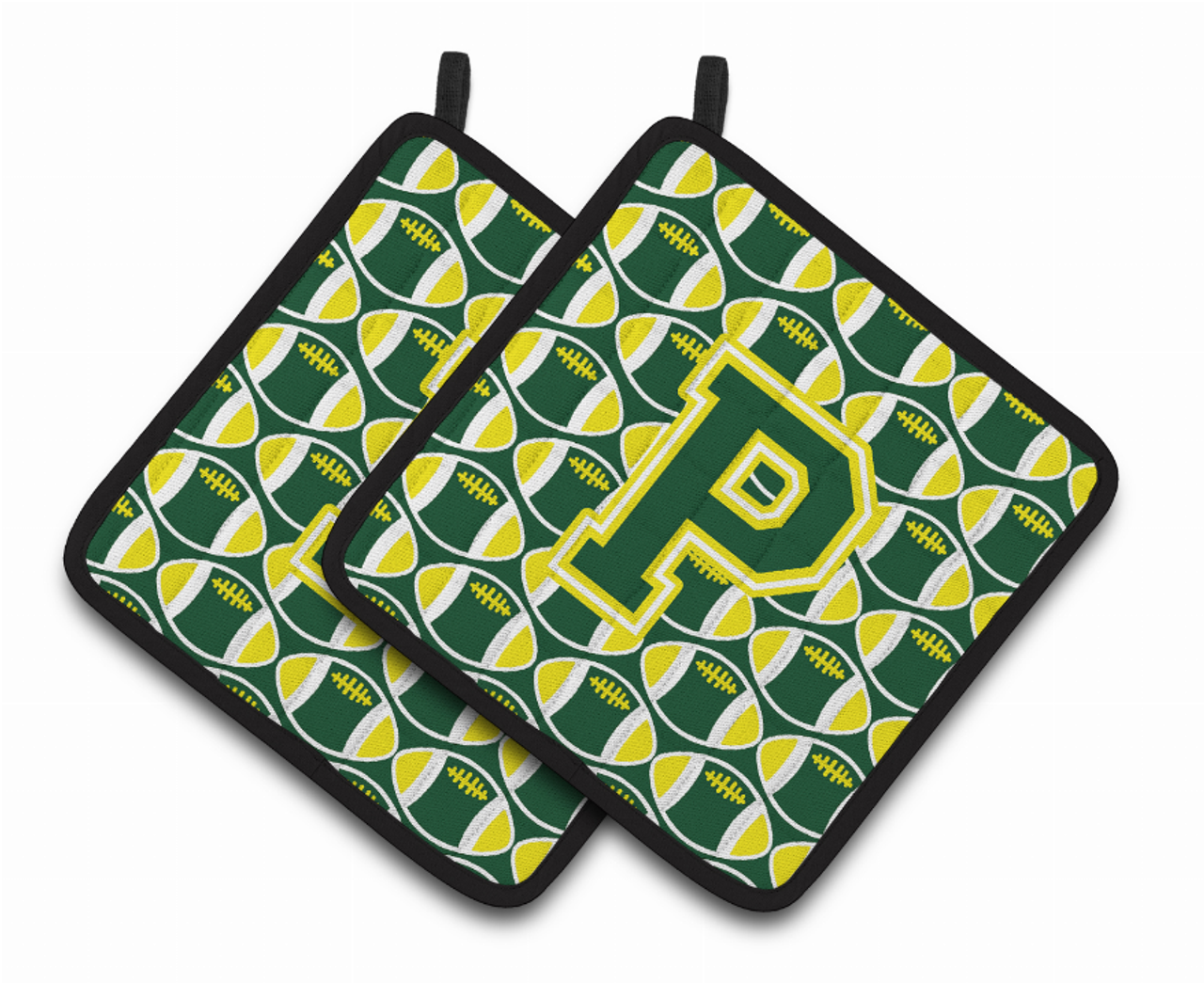 Monogram Football Pair of Pot Holders - CJ1075-PPTHD
