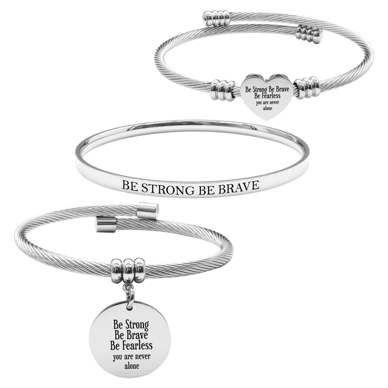 Pink Box 3 Piece Womens Inspirational Bracelet Set
