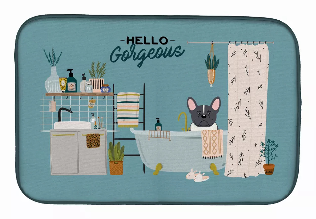 Dog in Bathtub Dish Drying Mat - S000213B001695P020163V004