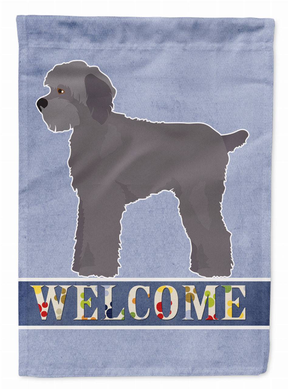 Grey Schnoodle Welcome Flag Garden Size