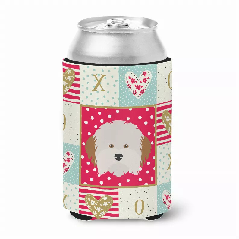 Patchwork Love with Dog Face Can or Bottle Hugger - S000213B001695P006995V000