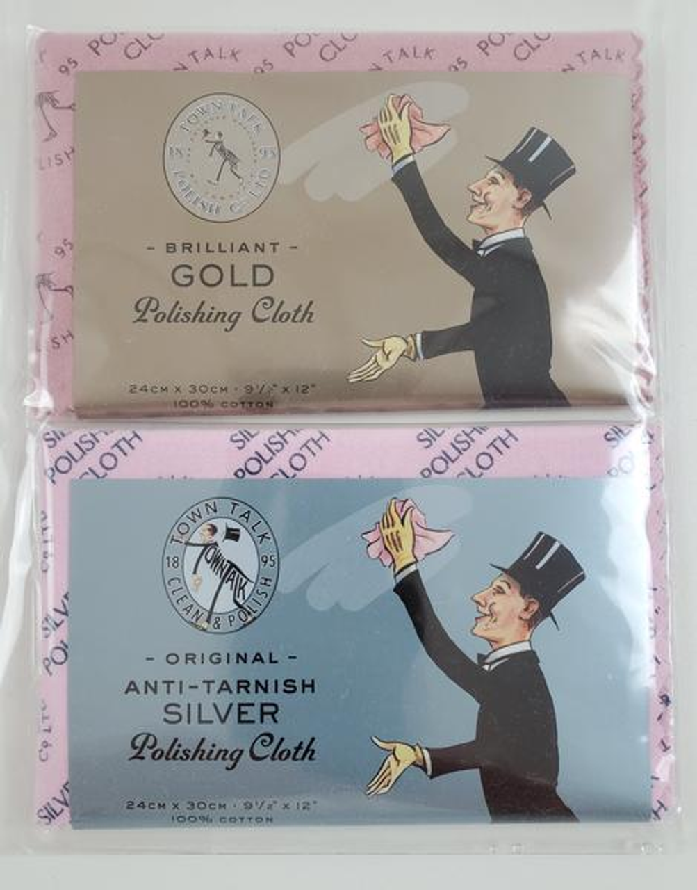 Town Talk Silver & Gold Polishing Cloth Set 24cm x 30cm