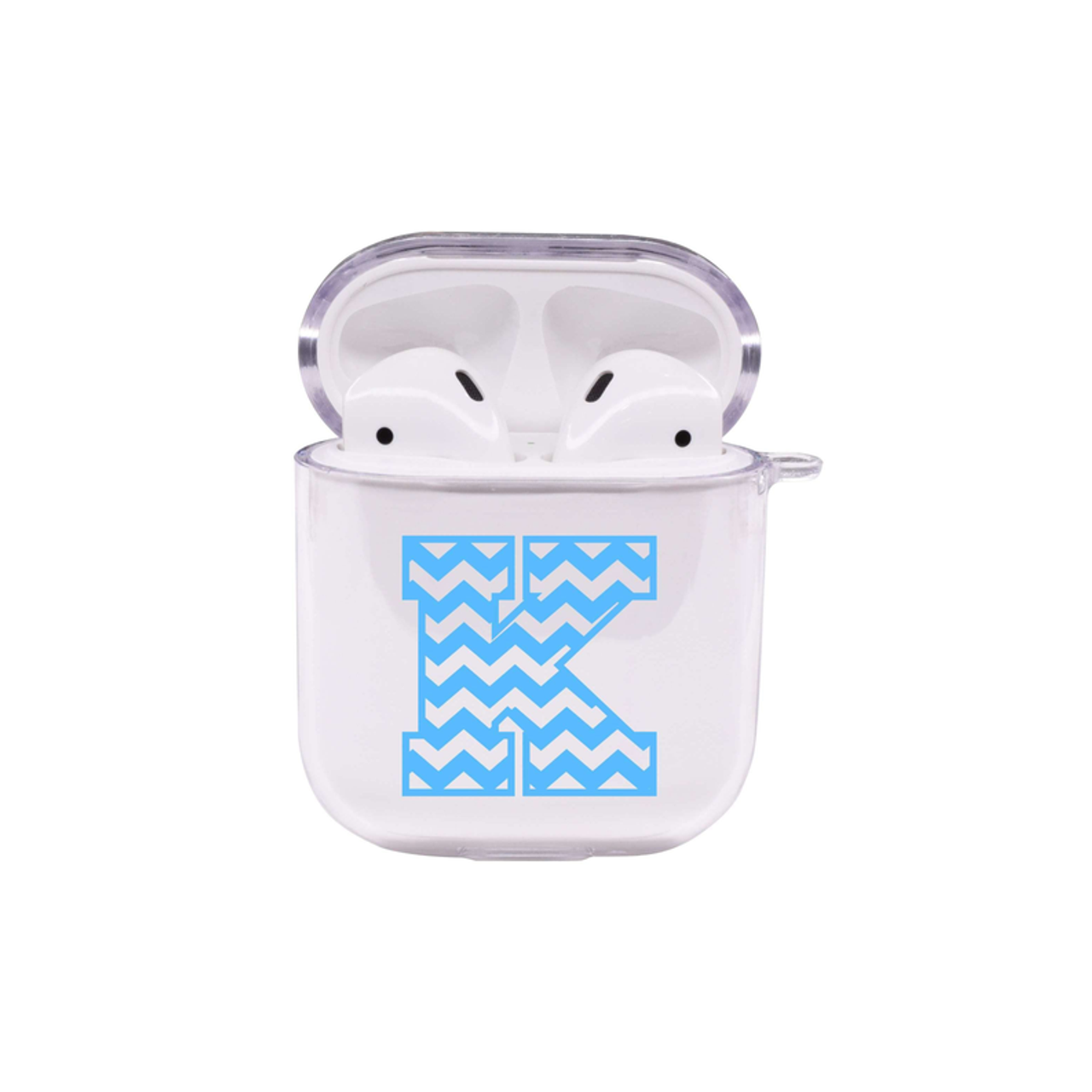 Chevron Initial Airpod Protective Clear Case By Pink Box - PinkBox-25-172