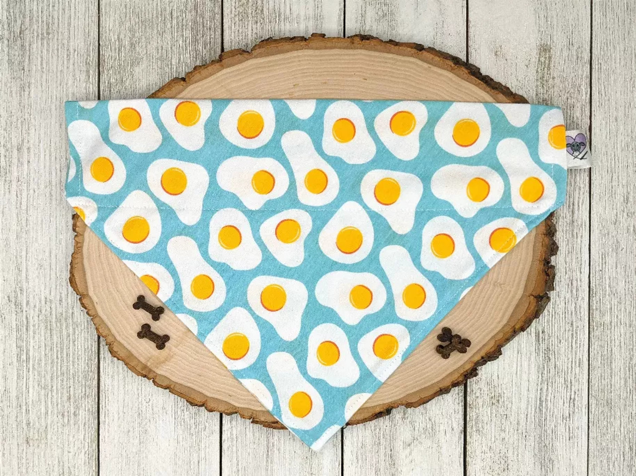 Sunny Side Up Eggs - No Tie Dog Collar Bandana - S001544B002104P000005V003 Sunny Side Up Eggs - No Tie Dog Collar Bandana - S001544B002104P000005V003