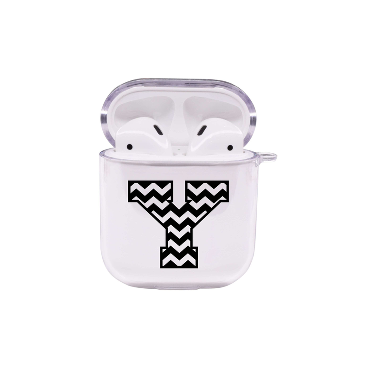 Chevron Initial Airpod Protective Clear Case By Pink Box - PinkBox-25-213