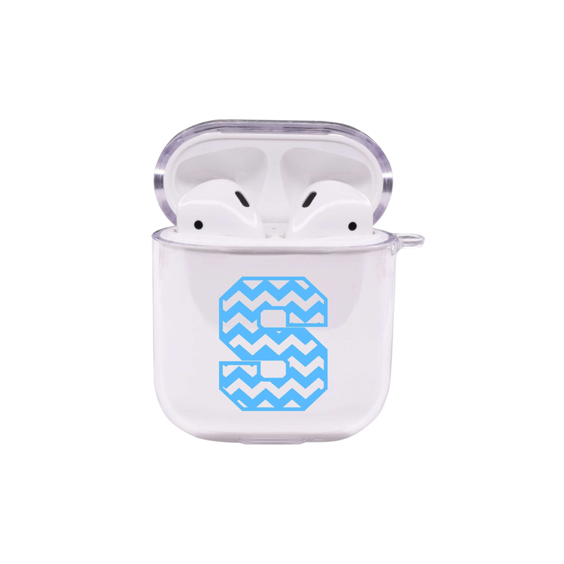 Chevron Initial Airpod Protective Clear Case By Pink Box - PinkBox-25-196