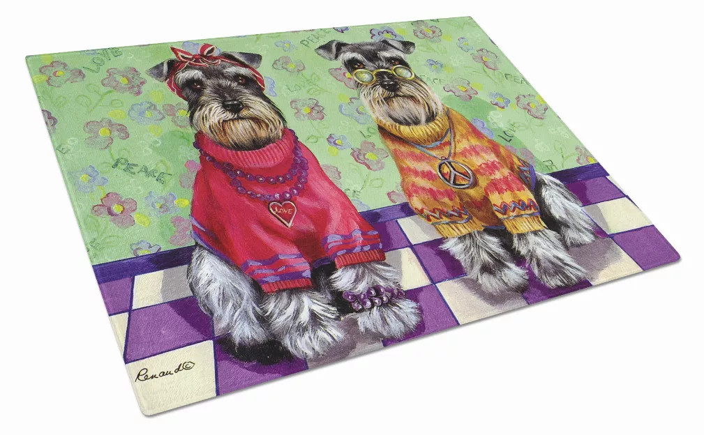 Dog Art Glass Cutting Board Large