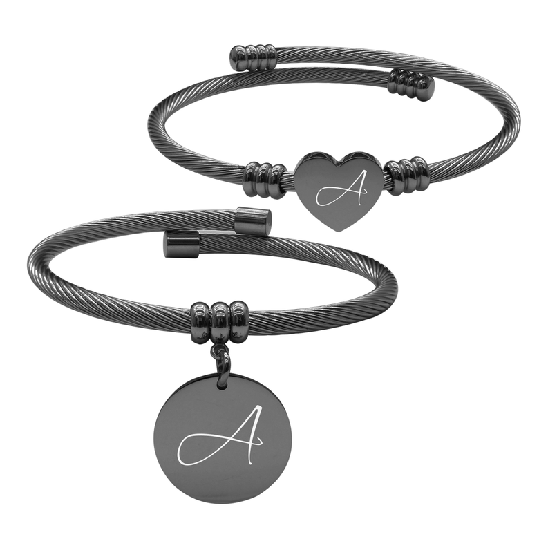 Reversible Initial Cable Bracelet Set By Pink Box - 23.SET-PBC.OHC-A