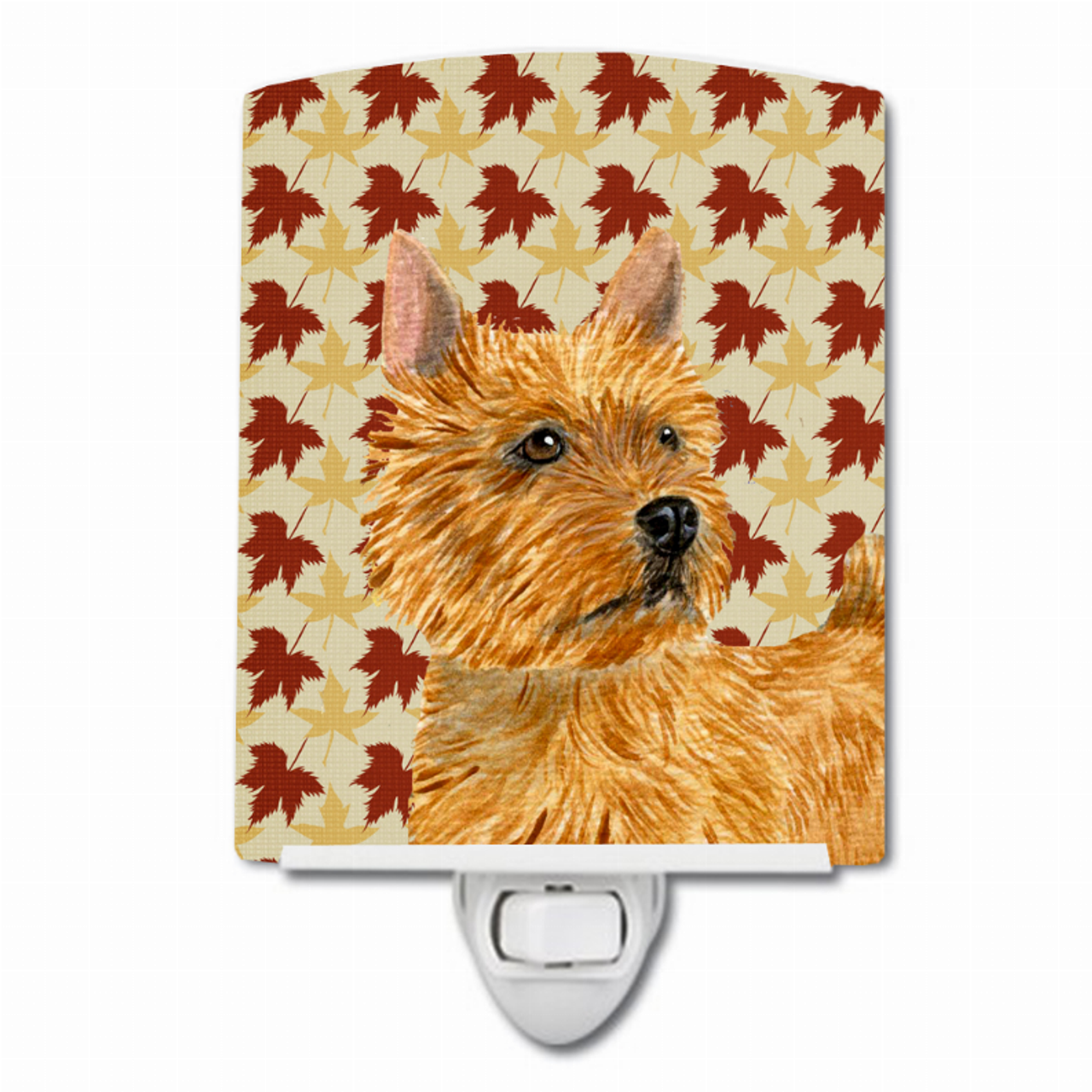 Fall Leaves Dog Art Portrait Ceramic Night Light - SS4357CNL