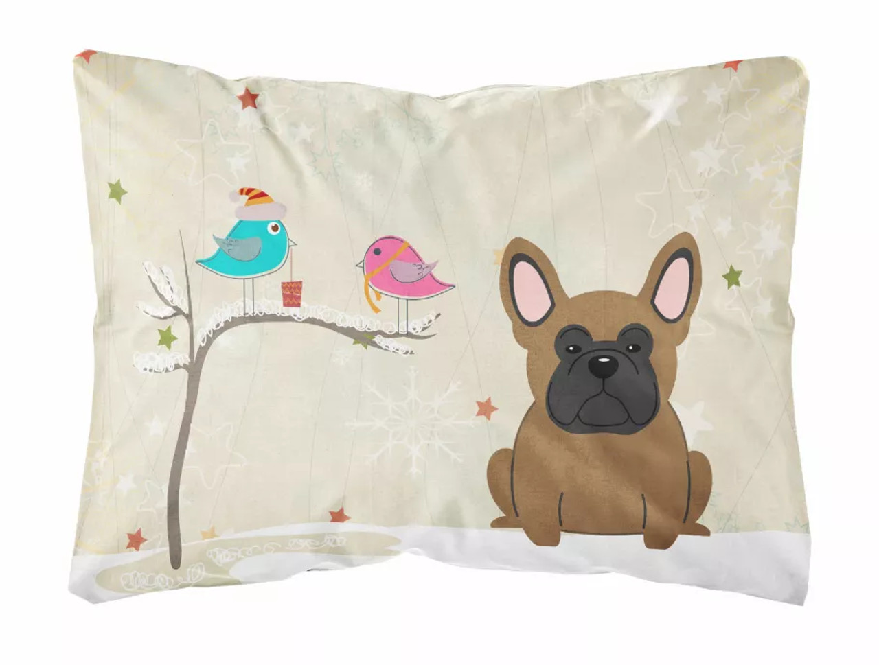 Christmas Presents between Friends Dog Art Canvas Fabric Decorative Pillow - S000213B001695P071524V000