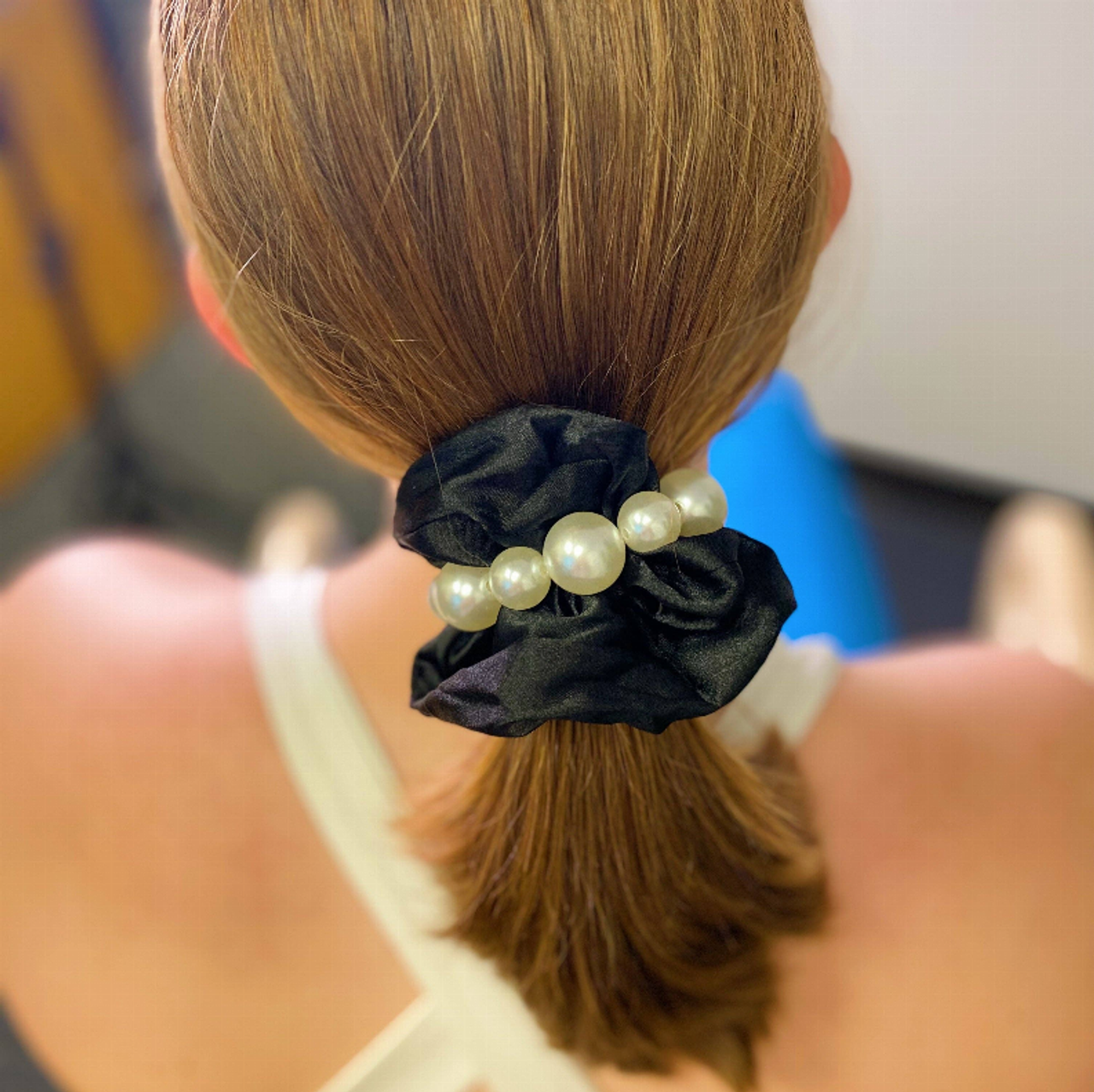 Pearl & Satin Scrunchie Set - Z6553ZA0048BLACK