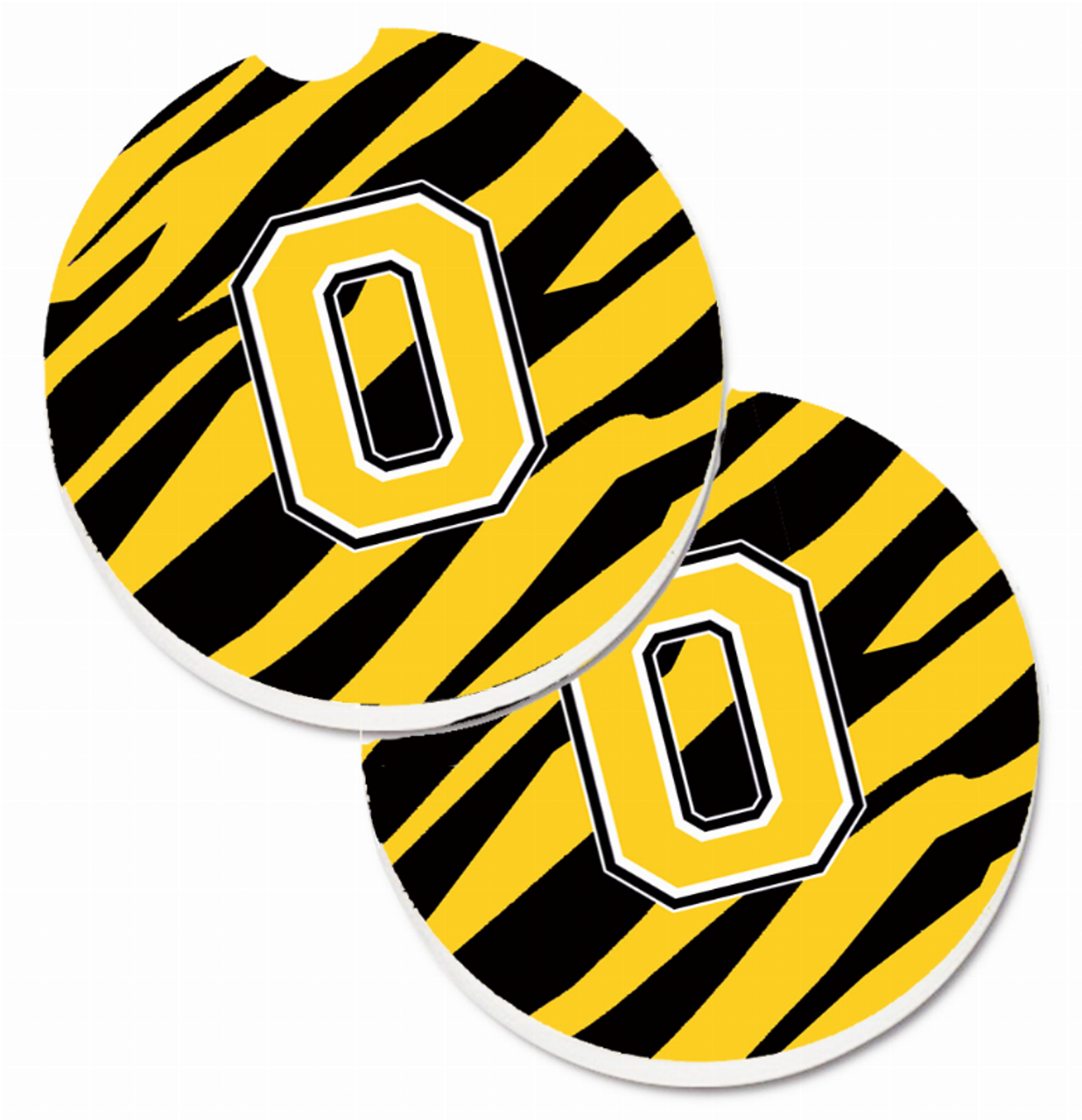 Letter Monogram Cup Holder Car Coasters (Set of 2) - CJ1026-OCARC