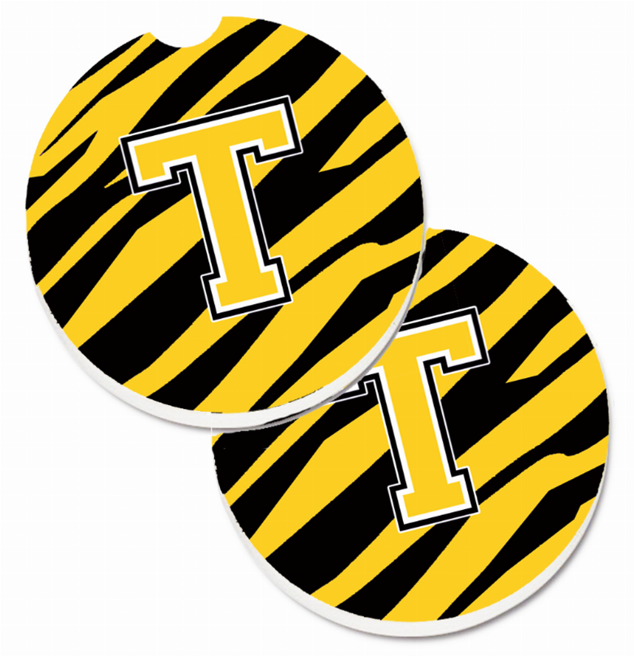 Letter Monogram Cup Holder Car Coasters (Set of 2) - CJ1026-TCARC