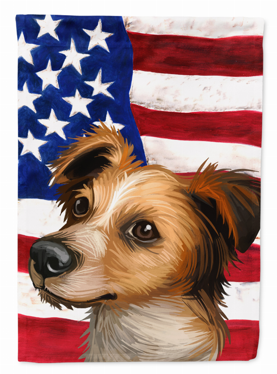 American Flag with Dog Artwork Flag Garden Size - CK6597GF