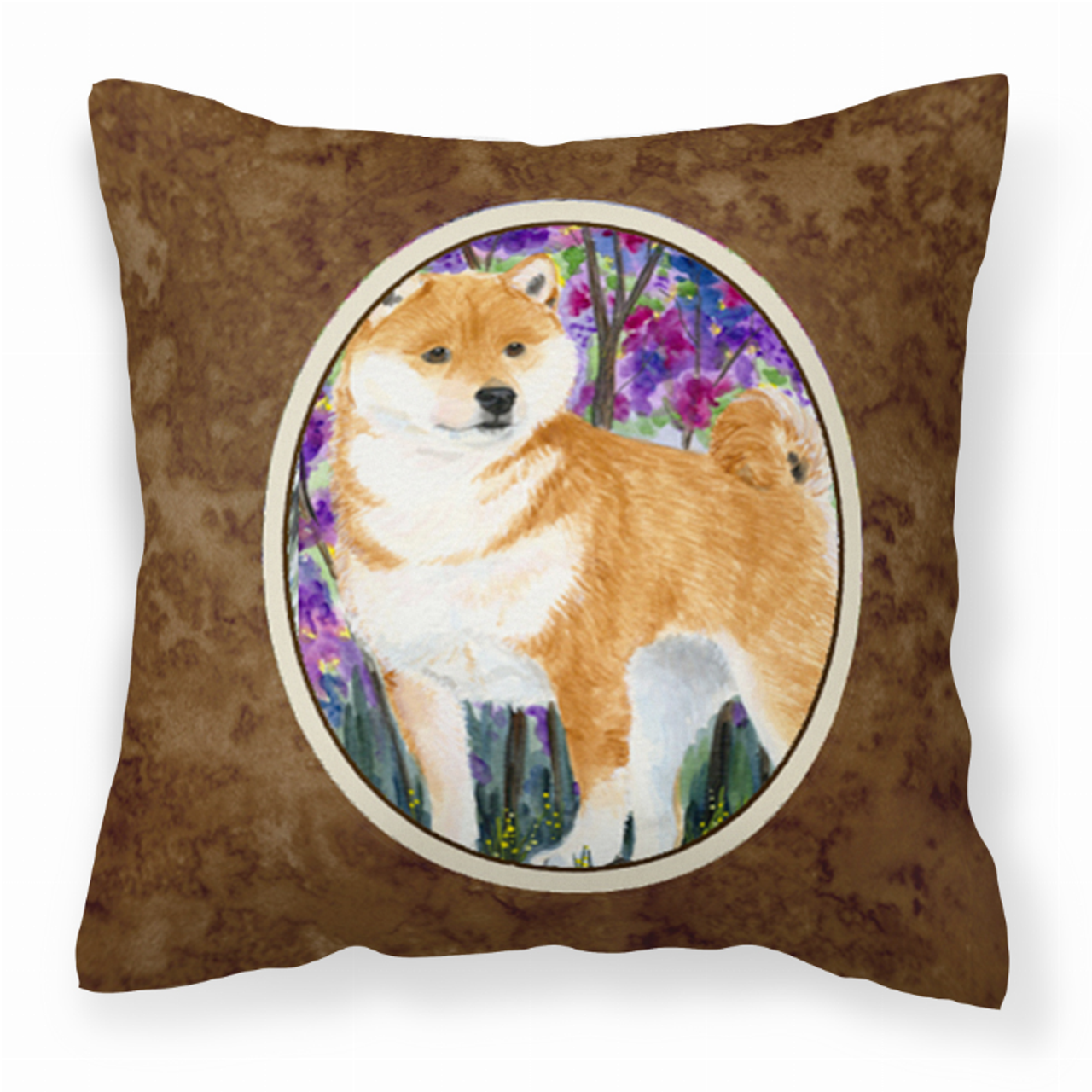 Portrait Artwork with Dog Brown Fabric Decorative Pillow - S000213B001695P022679V000