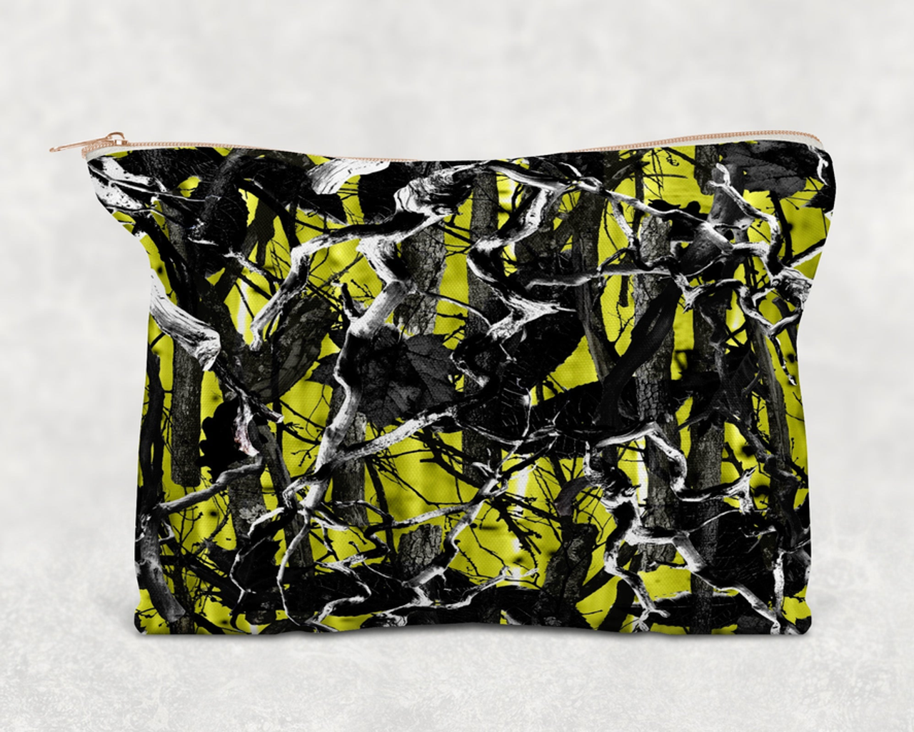 Green Camo  Printed Canvas Zipper Bag