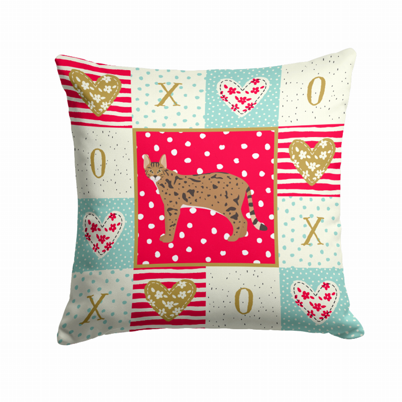 Cat Print Love Fabric Decorative Pillow - CK5695PW1414