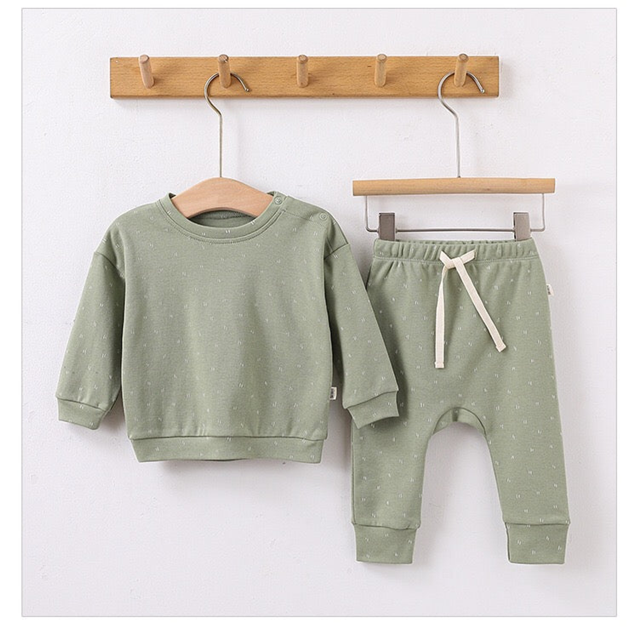 Baby Boy And Girl Print Pattern Cotton Hoodie Combo Trousers Sets - S002469B002707P000181V007