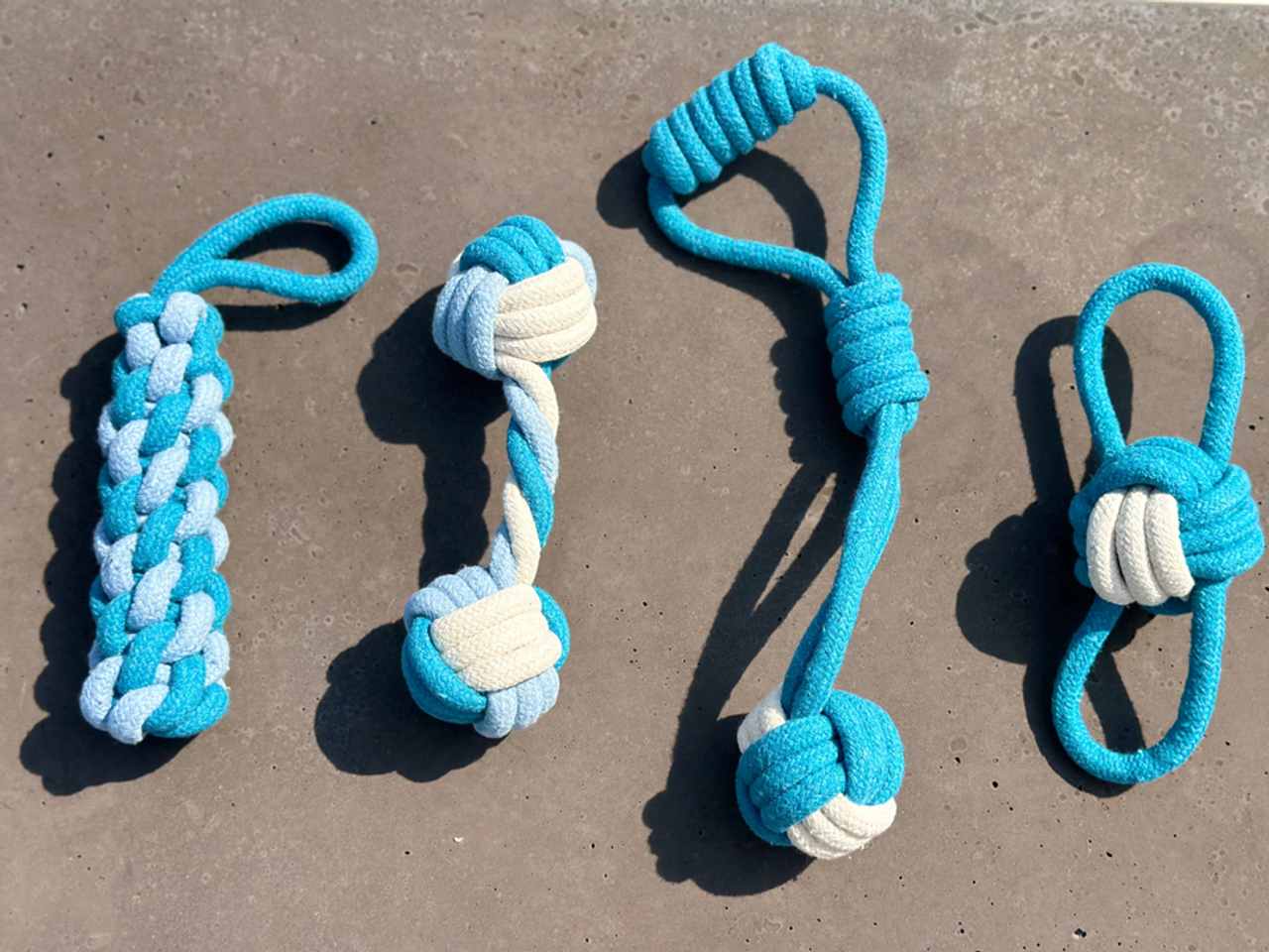 Handmade Sustainable Rope Toys 4 Pc Set, Rope Chew Toys - CSCORD265