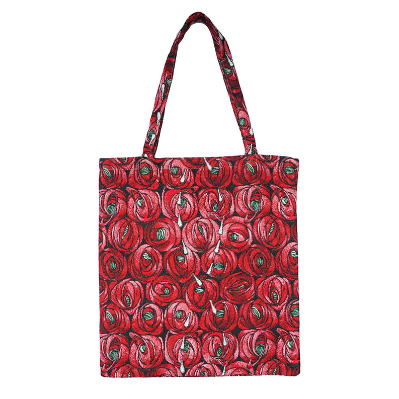 Rennie Mackintosh Rose And Teardrop Medium Eco Reusable Grocery Tote Bag