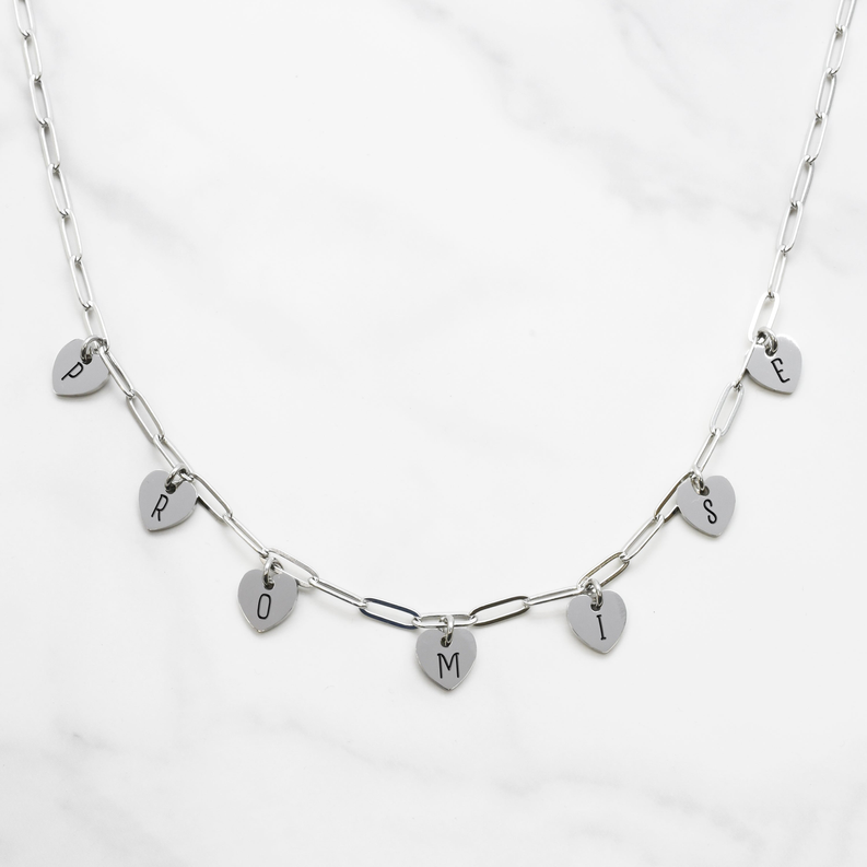 Fully Adjustable Inspirational Heart Charmed Necklaces - PinkBox3-4433