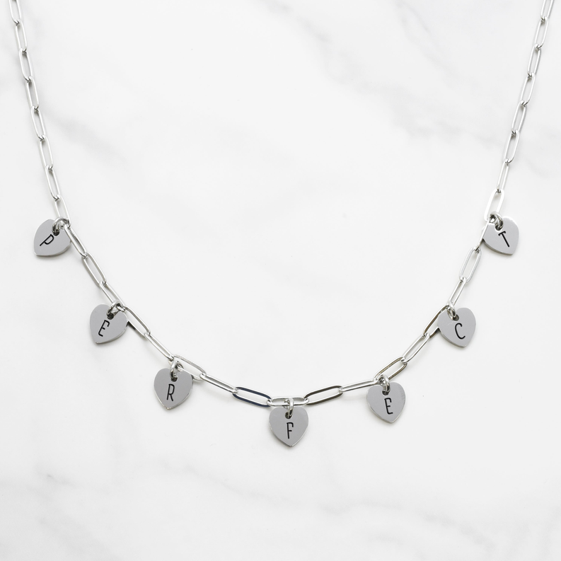 Fully Adjustable Inspirational Heart Charmed Necklaces - PinkBox3-4432